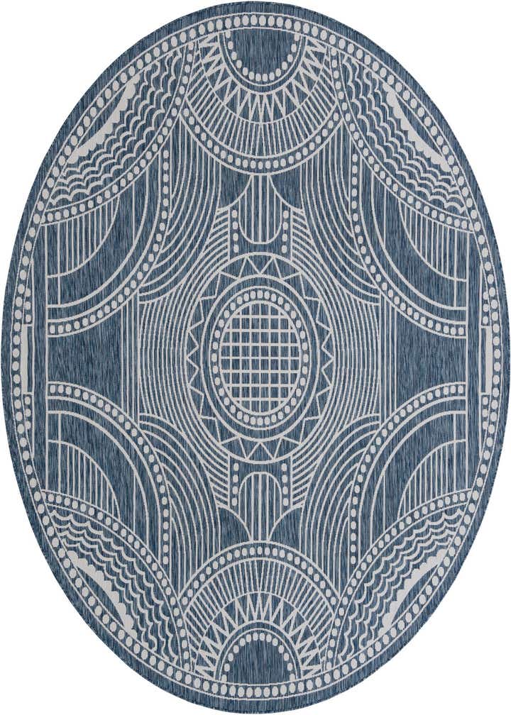10' x 10' Easy-Clean Traditional Indoor / Outdoor Round Rug