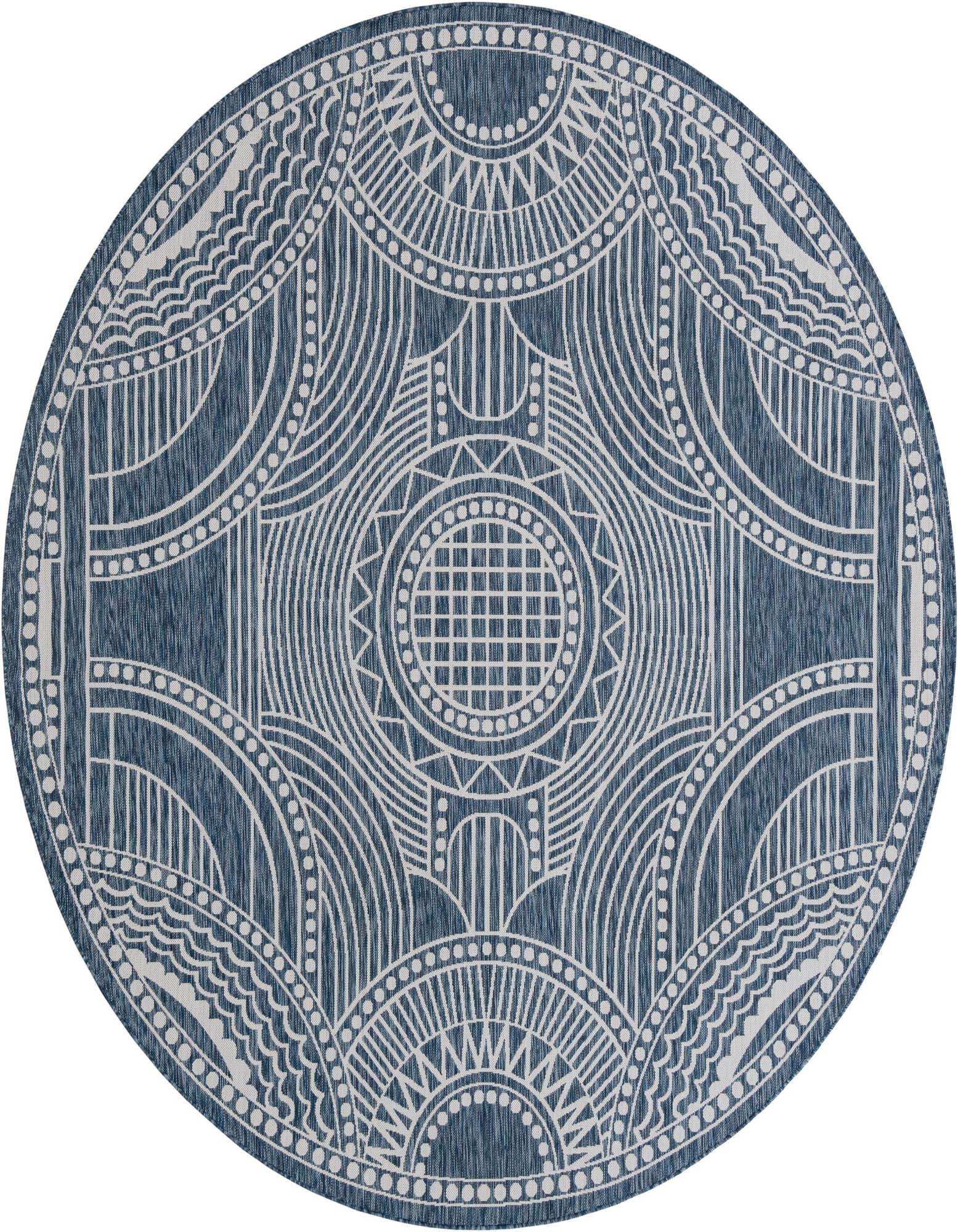 10' x 10' Easy-Clean Traditional Indoor / Outdoor Round Rug