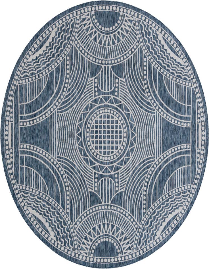 Detail image of 10' x 10' Easy-Clean Traditional Indoor / Outdoor Round Rug