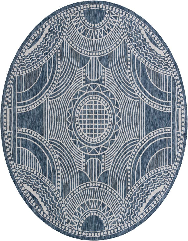Detail image of 12' x 12' Easy-Clean Traditional Indoor / Outdoor Round Rug