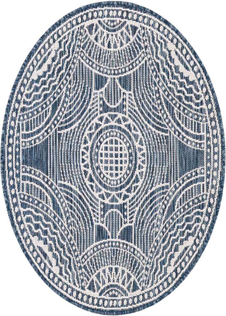 3' x 3' Easy-Clean Traditional Indoor / Outdoor Round Rug