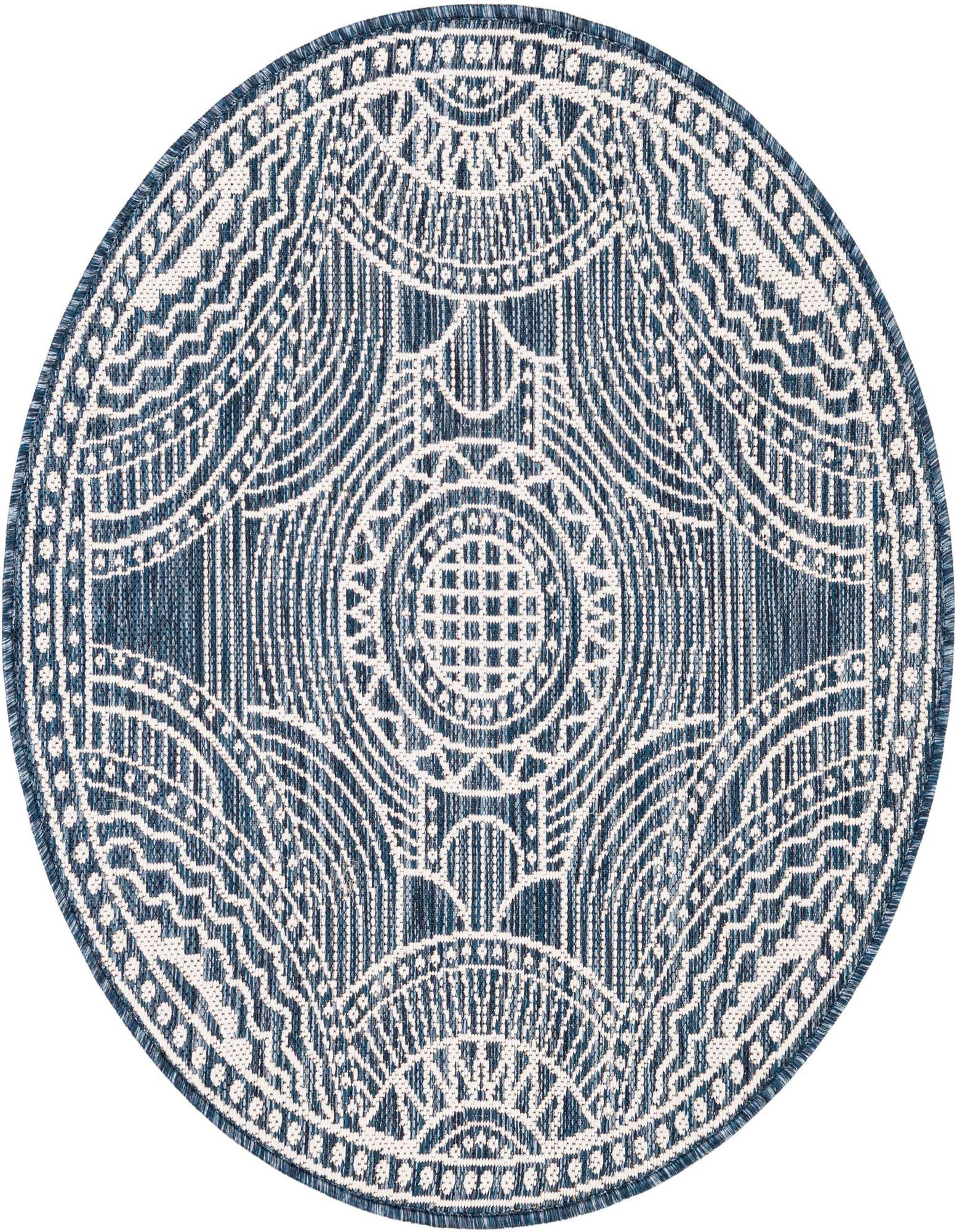 3' x 3' Easy-Clean Traditional Indoor / Outdoor Round Rug