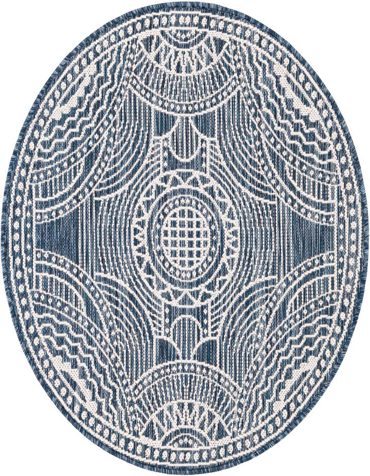 Detail image of 3' x 3' Easy-Clean Traditional Indoor / Outdoor Round Rug