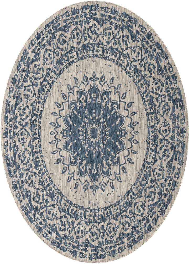 10' x 10' Easy-Clean Traditional Indoor / Outdoor Round Rug