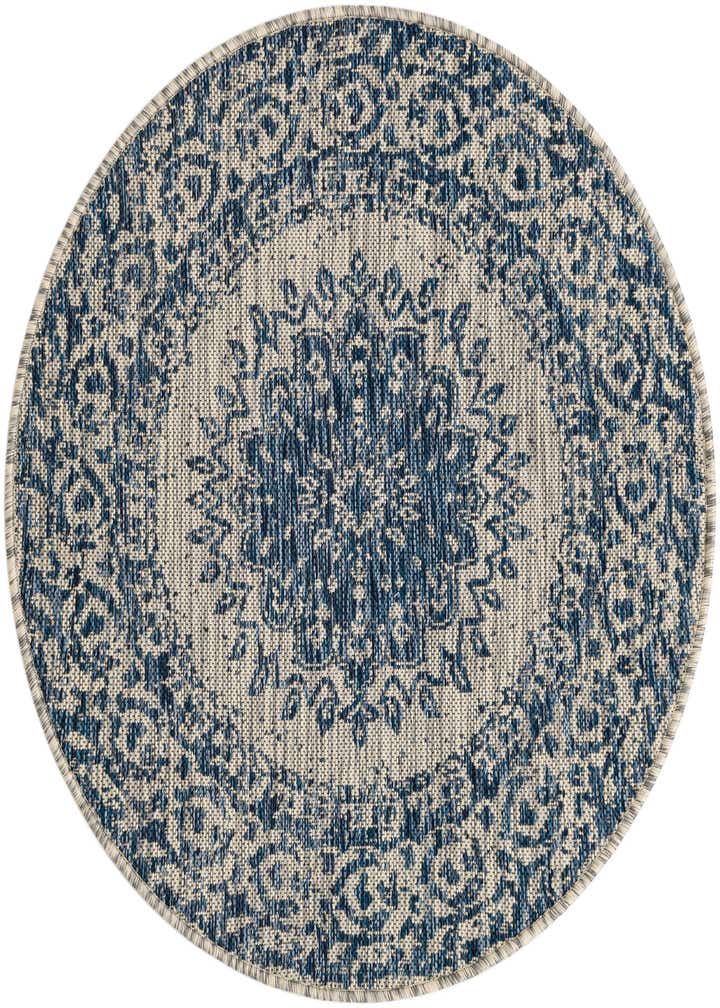 3' x 3' Easy-Clean Traditional Indoor / Outdoor Round Rug