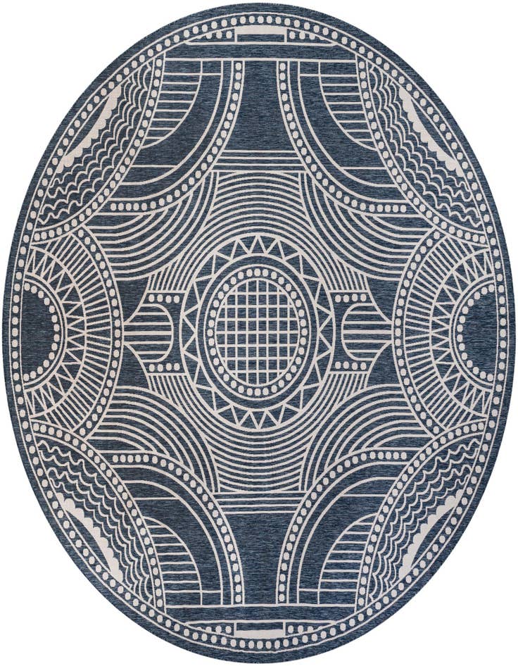 Detail image of 13' x 13' Easy-Clean Traditional Indoor / Outdoor Round Rug