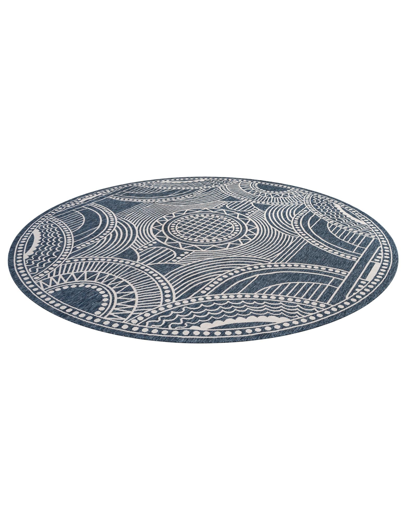 13' x 13' Easy-Clean Traditional Indoor / Outdoor Round Rug