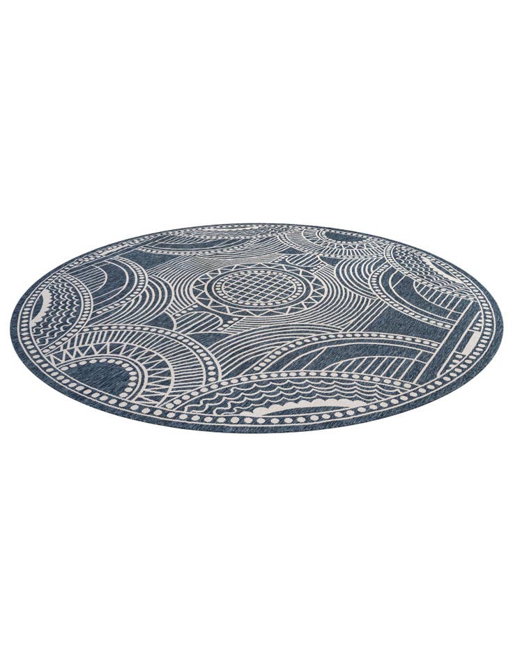 Detail image of 13' x 13' Easy-Clean Traditional Indoor / Outdoor Round Rug