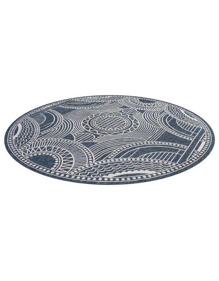 13' x 13' Easy-Clean Traditional Indoor / Outdoor Round Rug