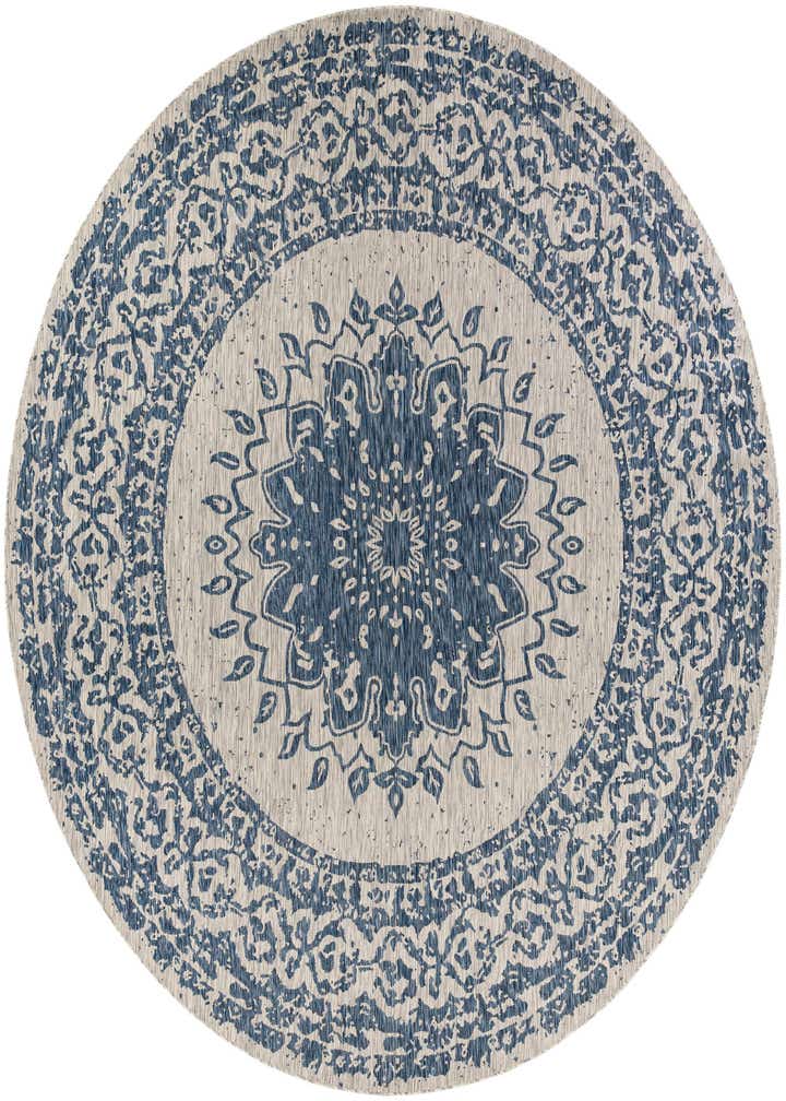 13' x 13' Easy-Clean Traditional Indoor / Outdoor Round Rug