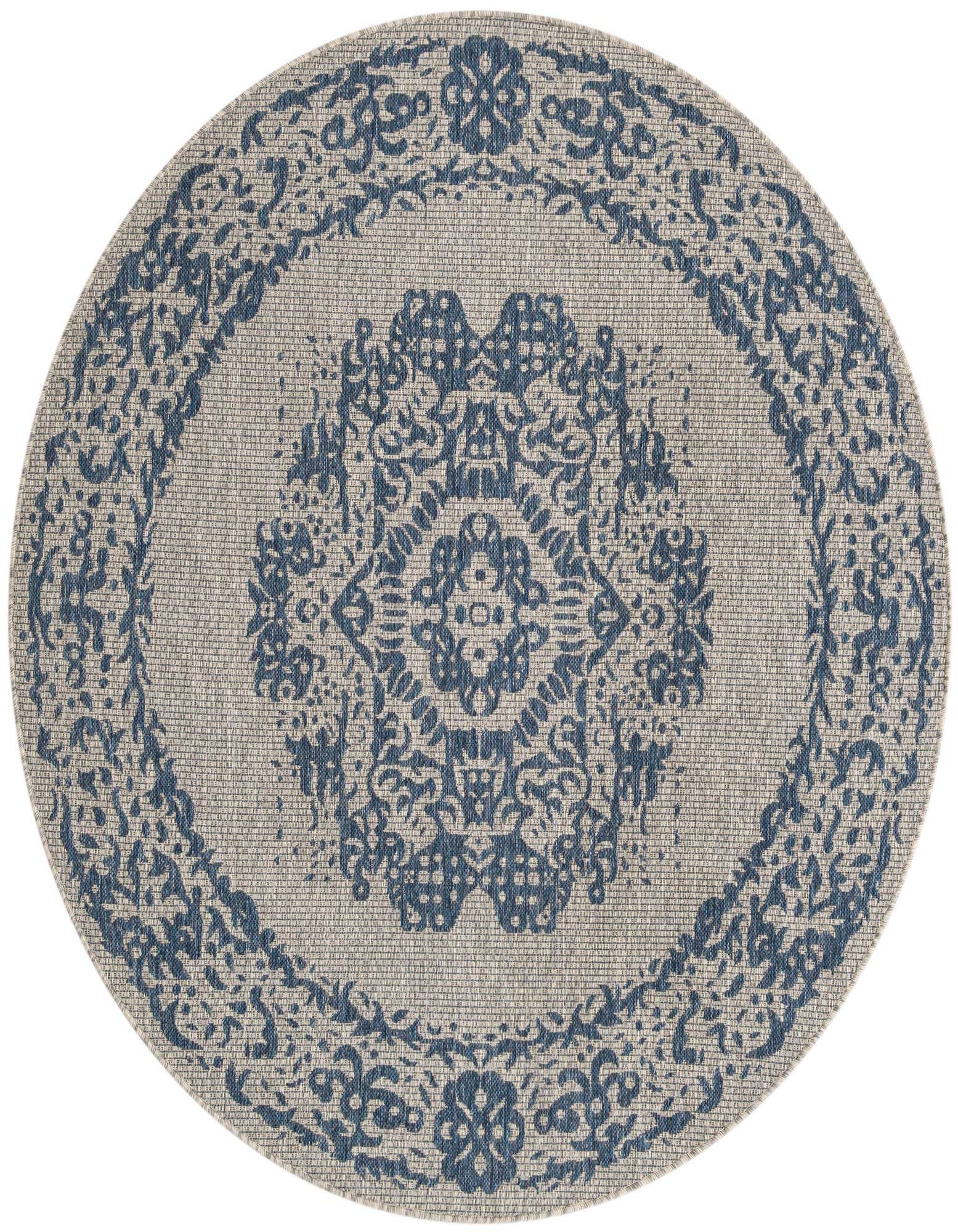 6' x 6' Easy-Clean Traditional Indoor / Outdoor Round Rug