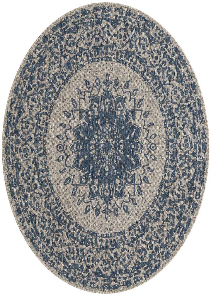 5' 3 x 5' 3 Easy-Clean Traditional Indoor / Outdoor Round Rug