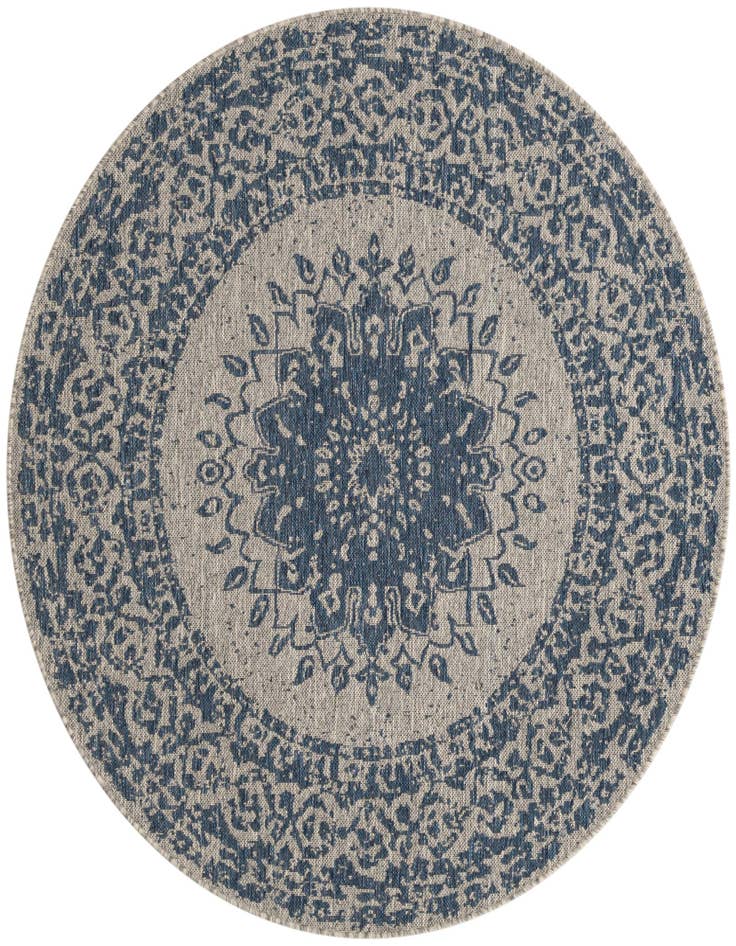 Detail image of 5' 3 x 5' 3 Easy-Clean Traditional Indoor / Outdoor Round Rug