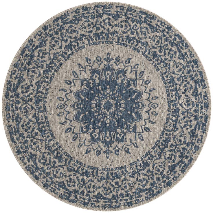 Detail image of 5' 3 x 5' 3 Easy-Clean Traditional Indoor / Outdoor Round Rug