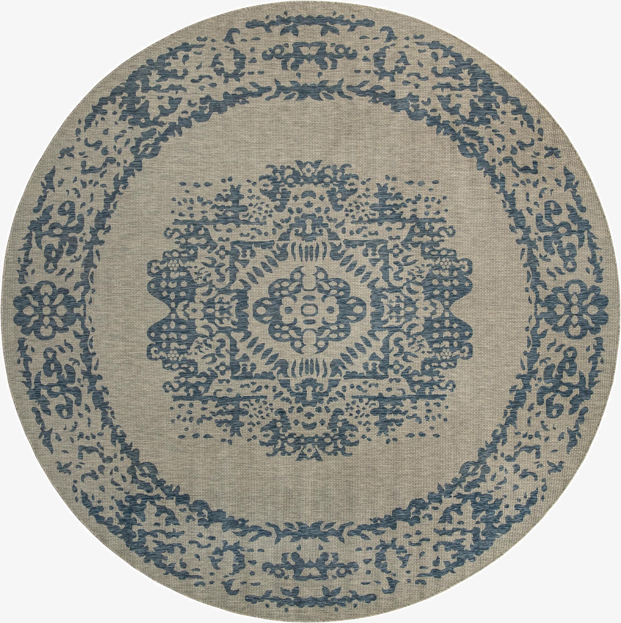 10' 8 x 10' 8  Washable Traditional Indoor / Outdoor Round Rug