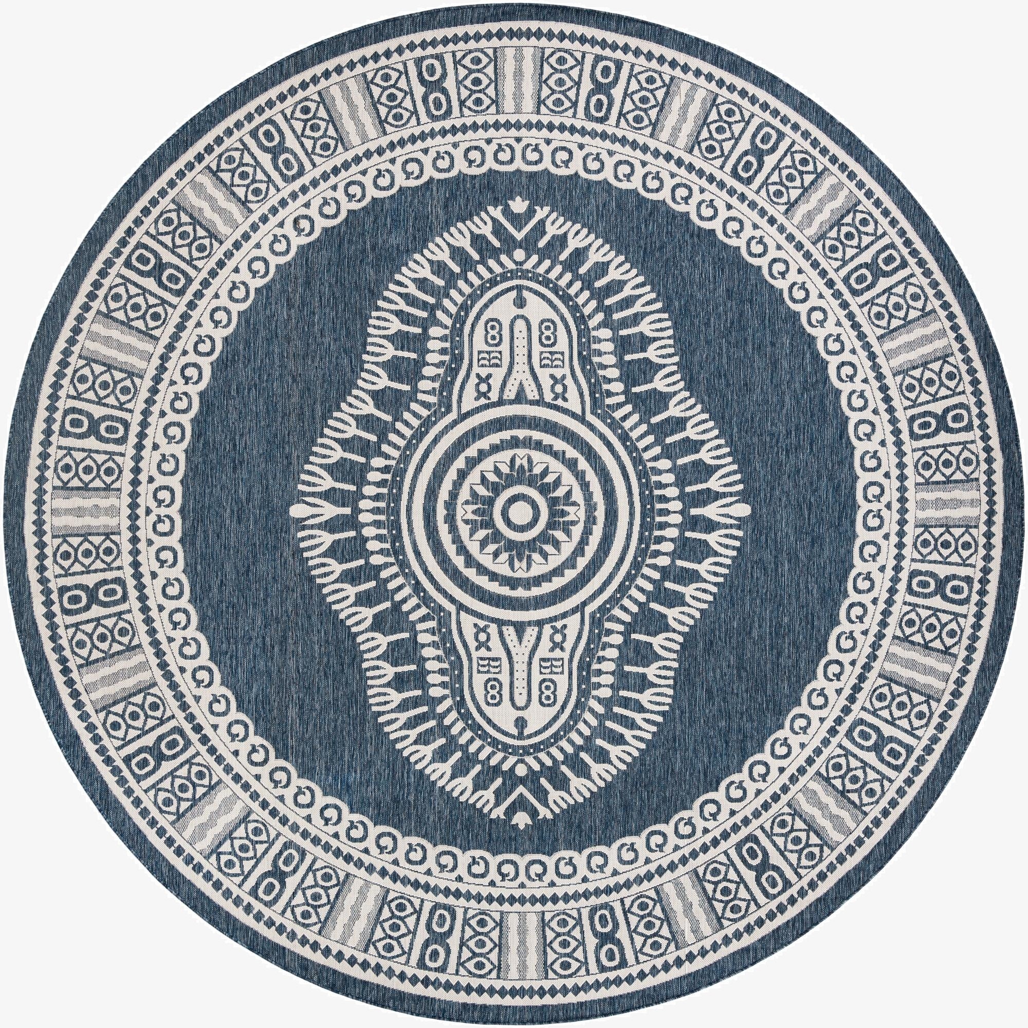 13' x 13'  Washable Traditional Indoor / Outdoor Round Rug