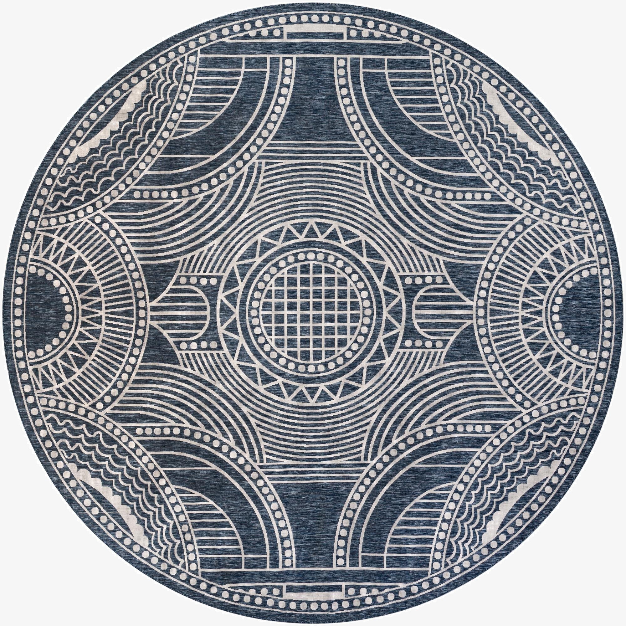 13' x 13'  Washable Traditional Indoor / Outdoor Round Rug
