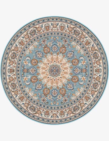 4' 1 x 4' 1 Easy-Clean Traditional Indoor / Outdoor Round Rug
