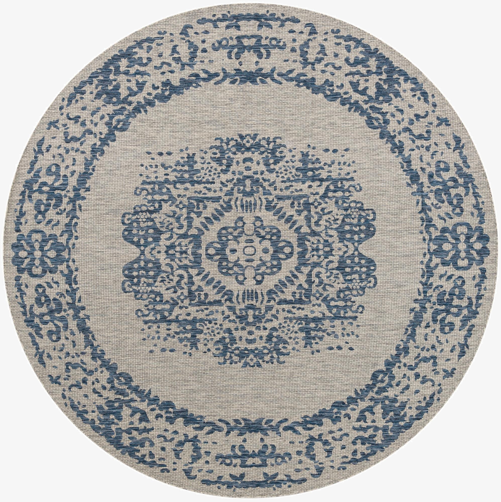 Primary image 10' x 10'  Washable Traditional Indoor / Outdoor Round Rug