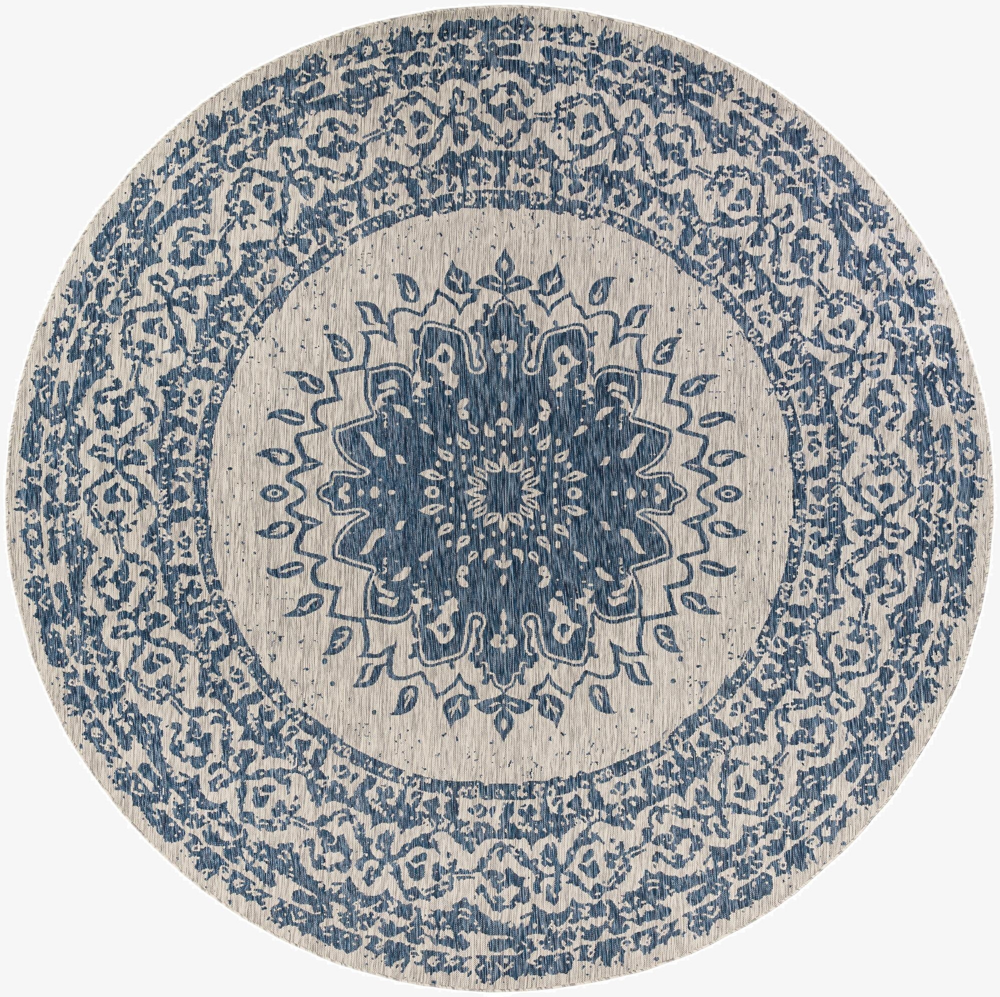 13' x 13'  Washable Traditional Indoor / Outdoor Round Rug