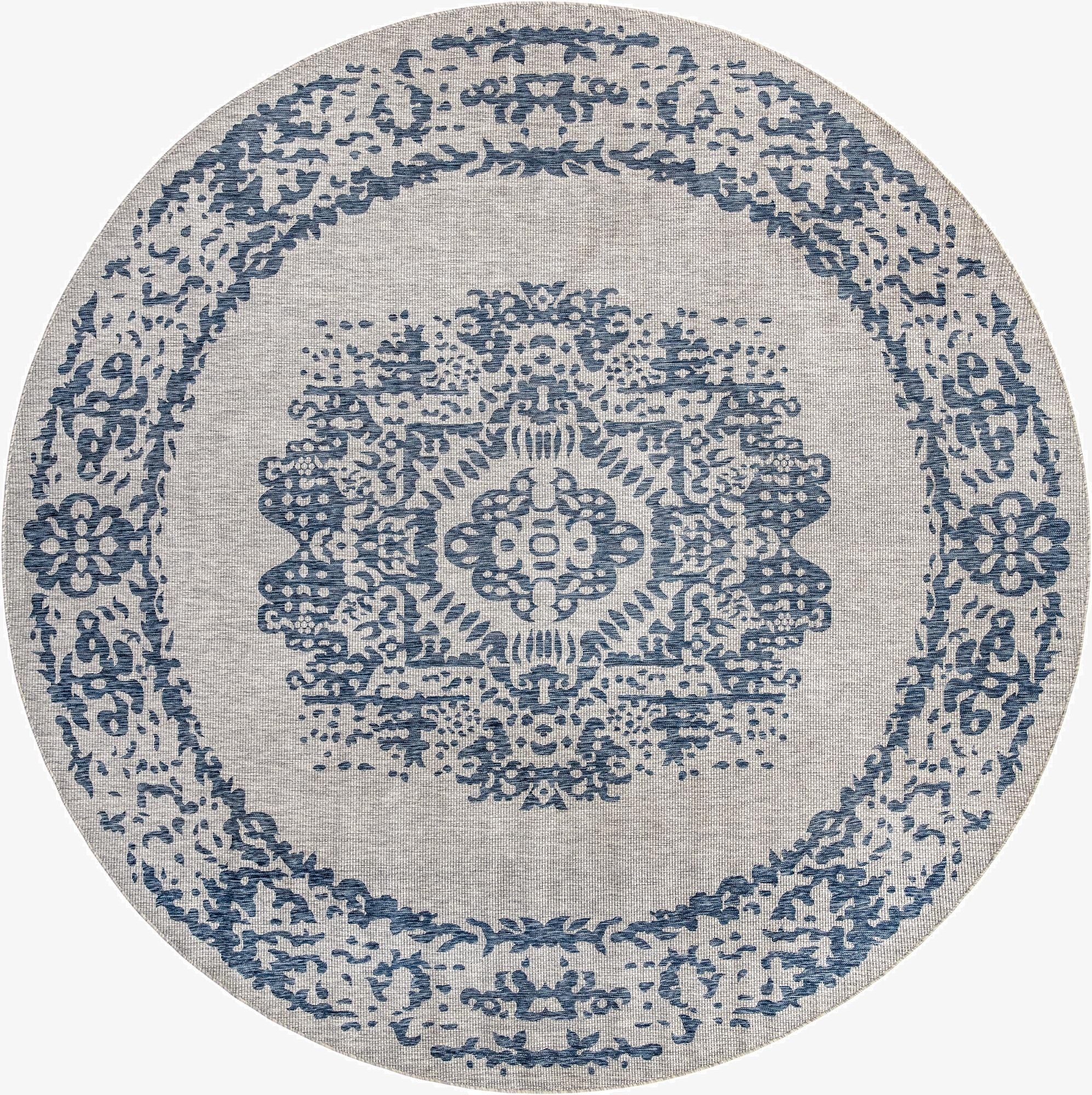 13' x 13'  Washable Traditional Indoor / Outdoor Round Rug