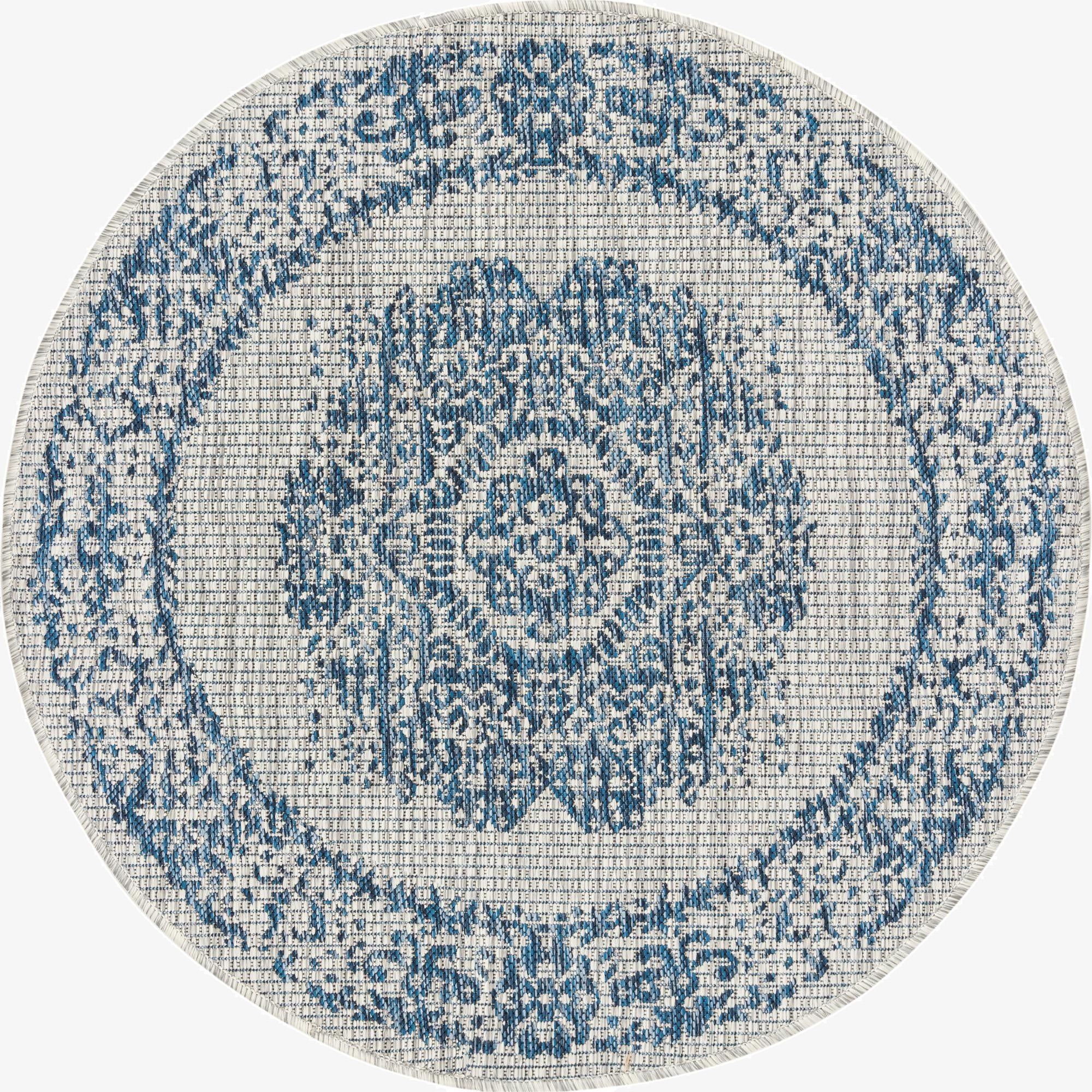 Primary image 3' x 3'  Washable Traditional Indoor / Outdoor Round Rug