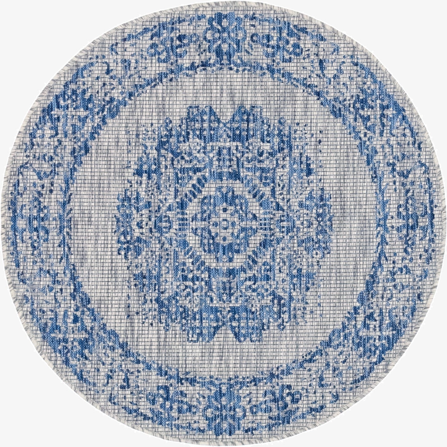 Primary image 4' x 4'  Washable Traditional Indoor / Outdoor Round Rug