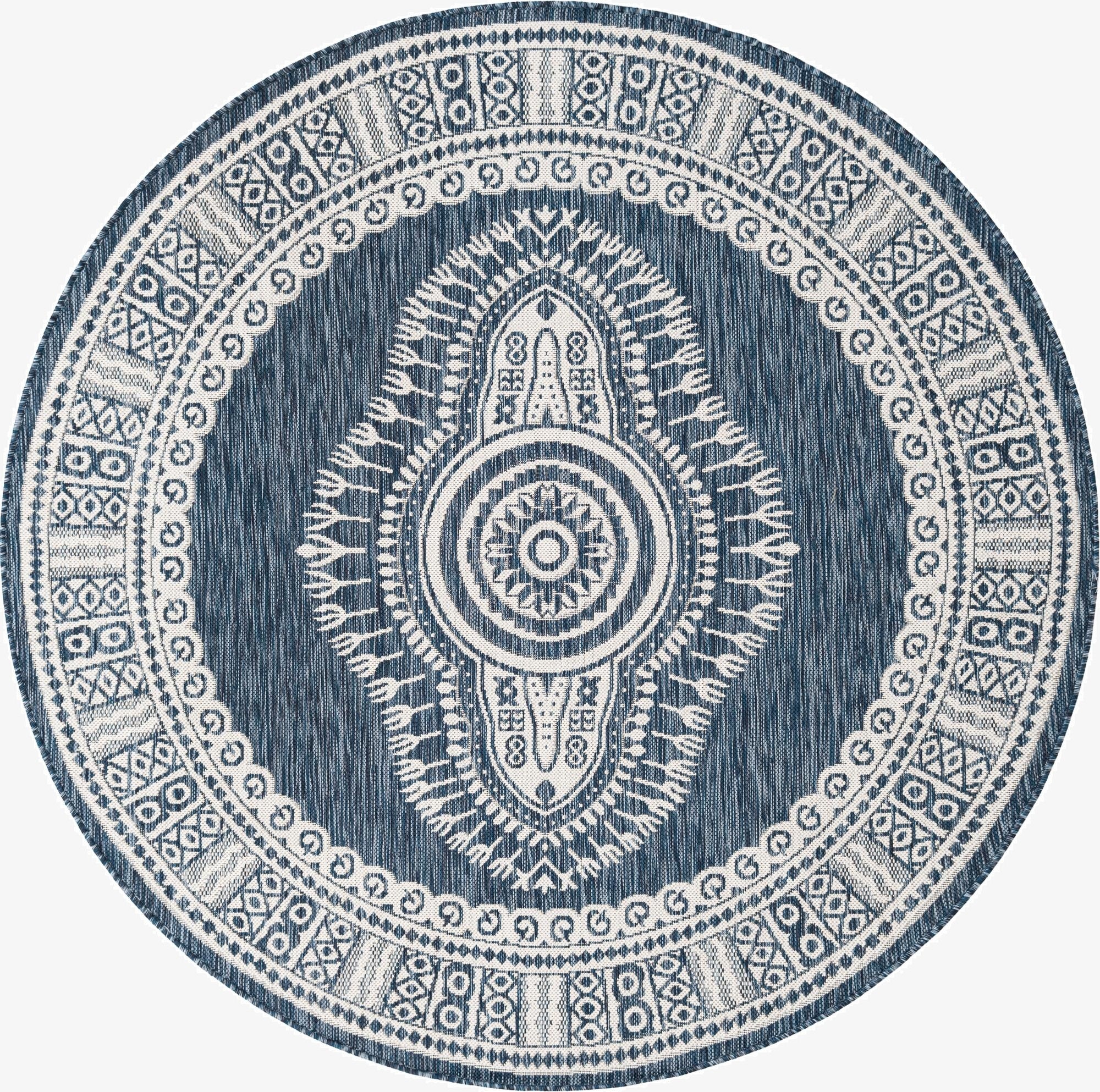 Primary image 6' x 6'  Washable Traditional Indoor / Outdoor Round Rug