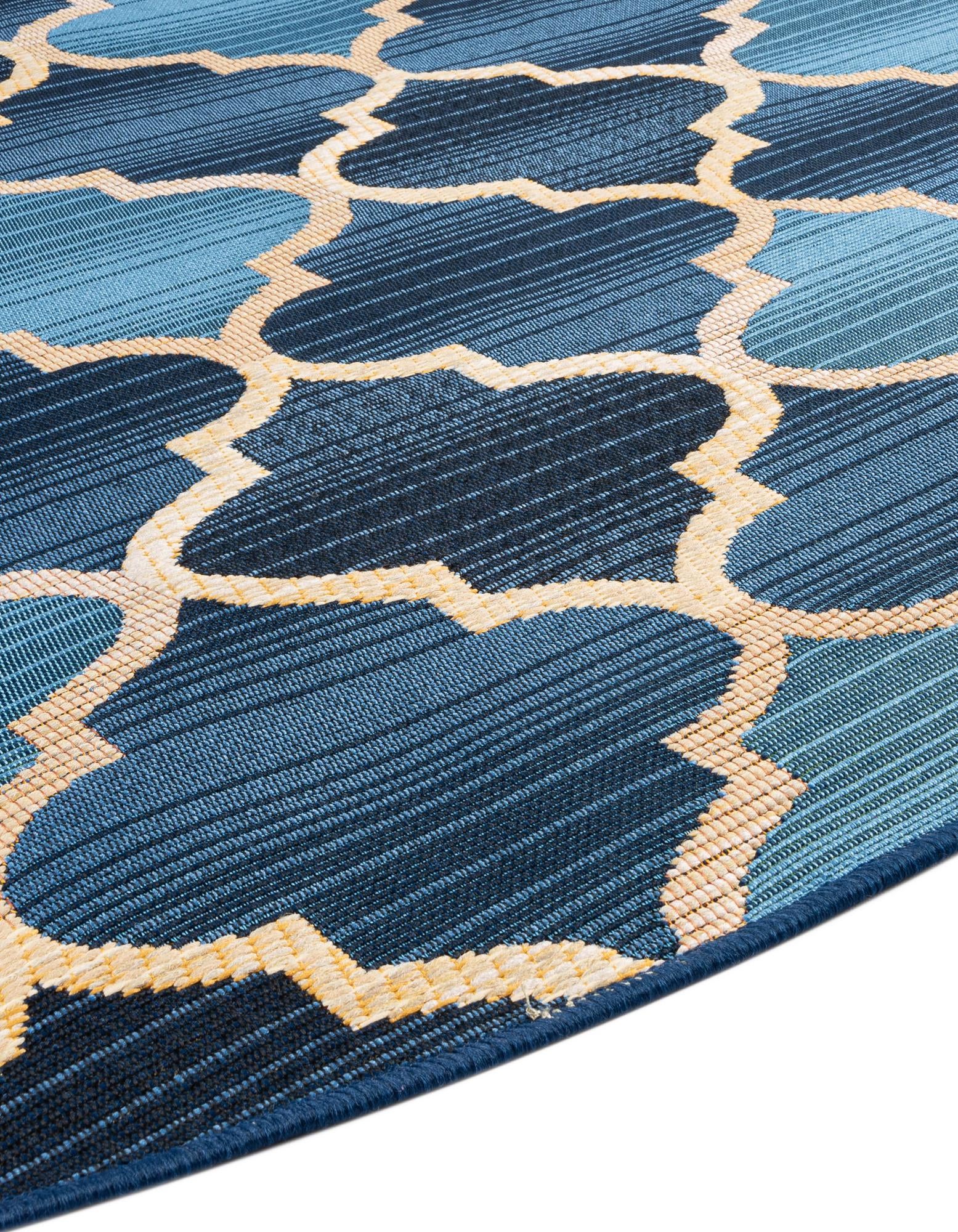 8' x 8' Easy-Clean Trellis Indoor / Outdoor Round Rug