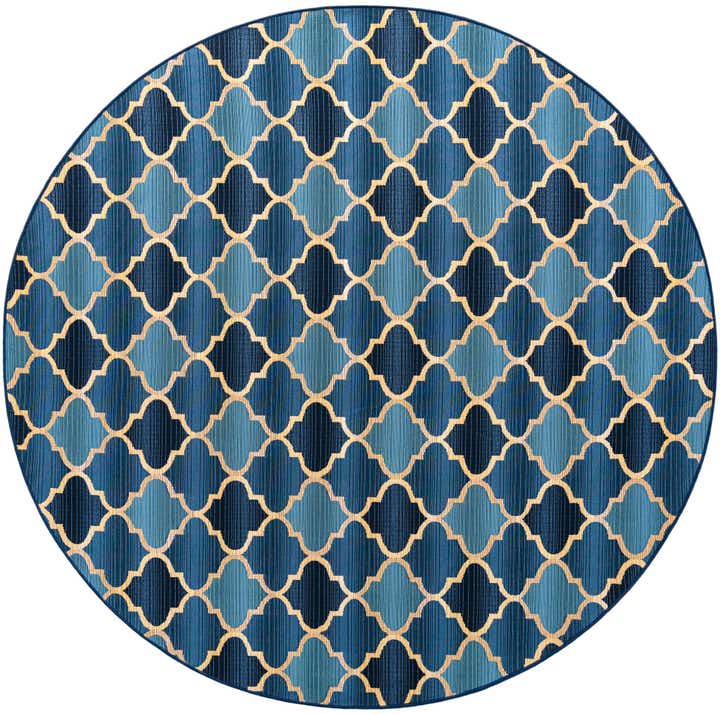8' x 8' Easy-Clean Trellis Indoor / Outdoor Round Rug