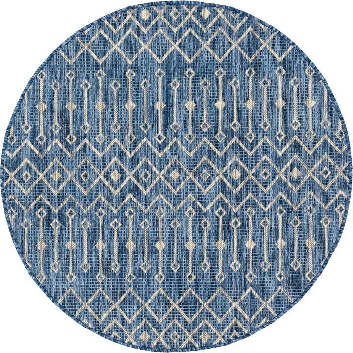4' x 4' Easy-Clean Trellis Indoor / Outdoor Round Rug