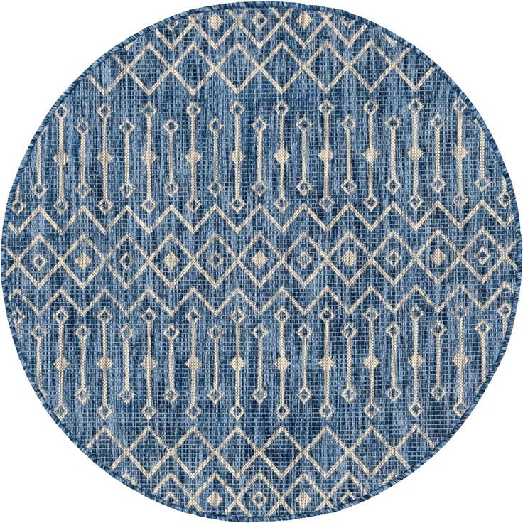Detail image of 4' x 4' Easy-Clean Trellis Indoor / Outdoor Round Rug