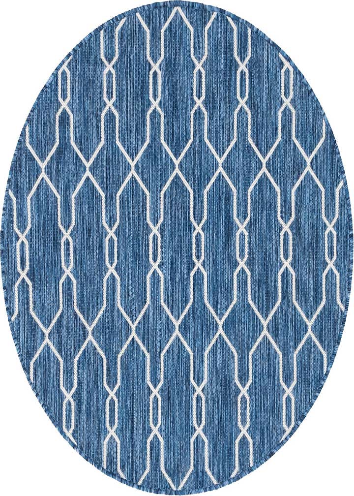 4' x 4' Easy-Clean Trellis Indoor / Outdoor Round Rug