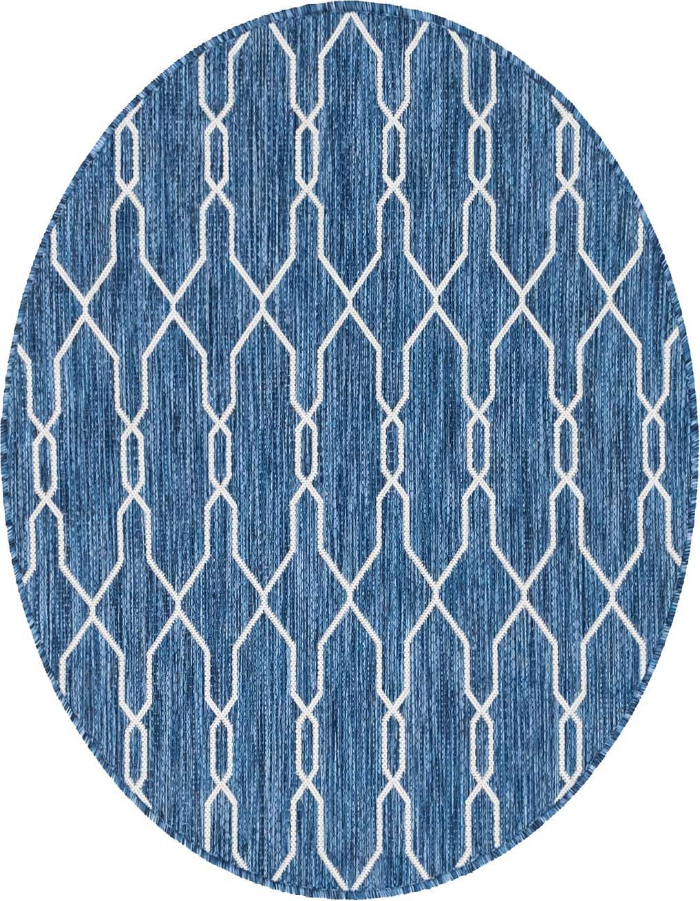 4' x 4' Easy-Clean Trellis Indoor / Outdoor Round Rug