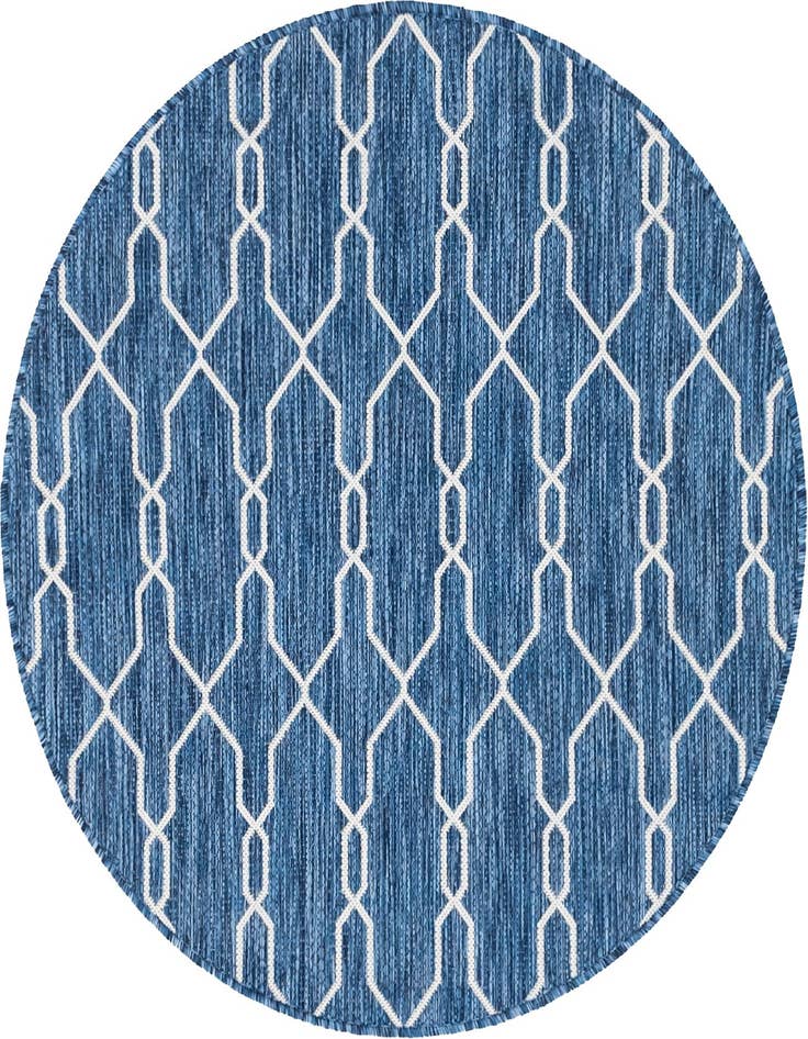 Detail image of 4' x 4' Easy-Clean Trellis Indoor / Outdoor Round Rug