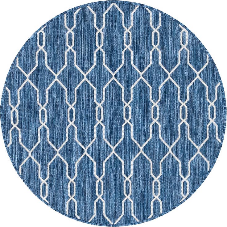 Detail image of 4' x 4' Easy-Clean Trellis Indoor / Outdoor Round Rug