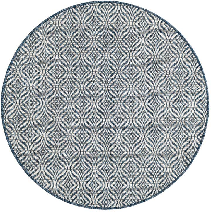 4' x 4' Easy-Clean Trellis Indoor / Outdoor Round Rug