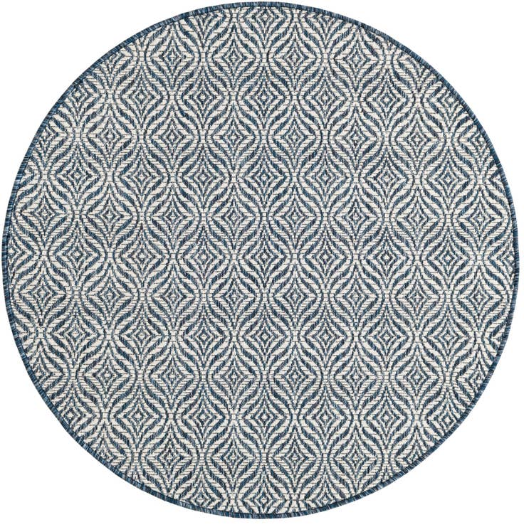 Detail image of 4' x 4' Easy-Clean Trellis Indoor / Outdoor Round Rug