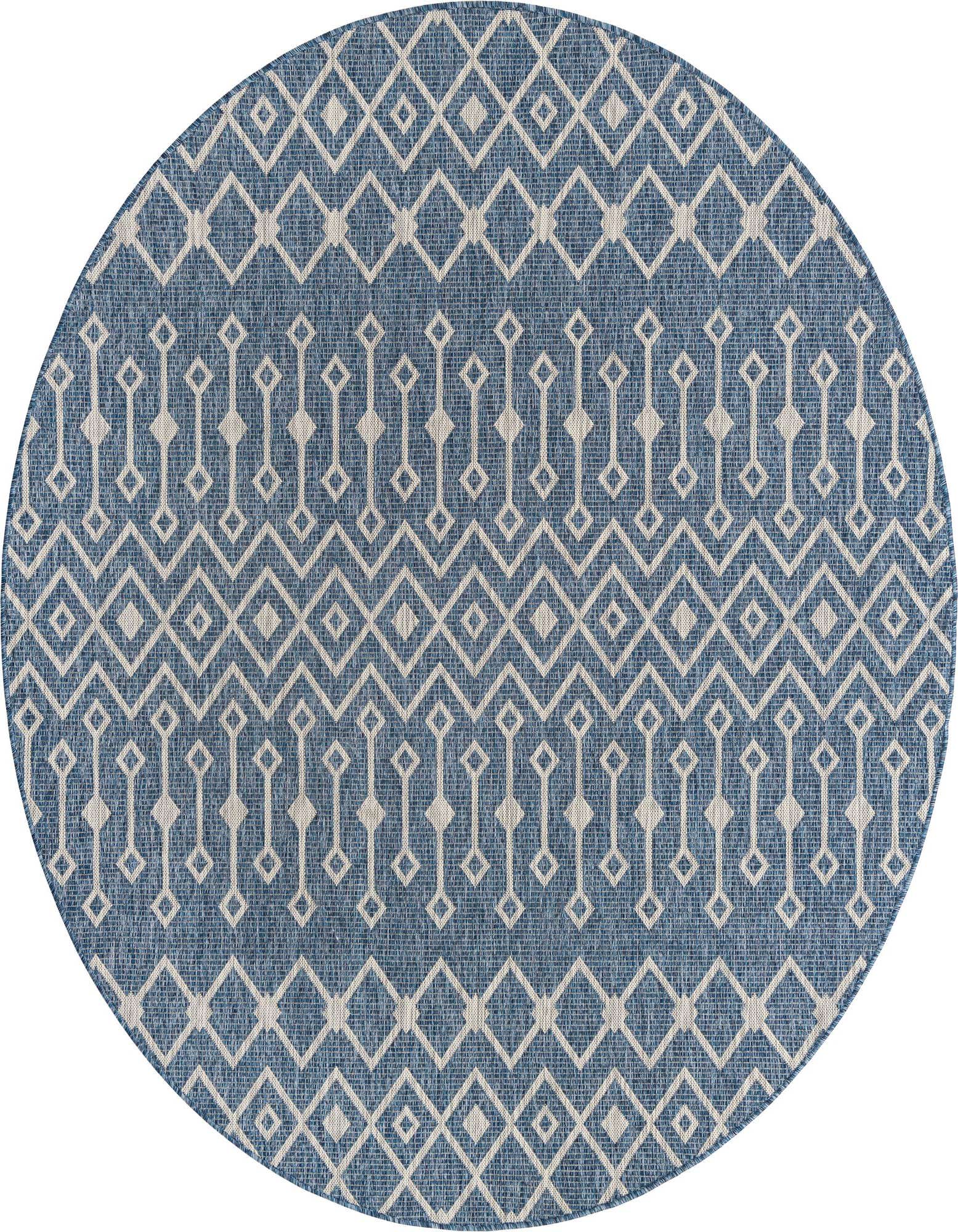 7' 10 x 7' 10 Easy-Clean Trellis Indoor / Outdoor Round Rug