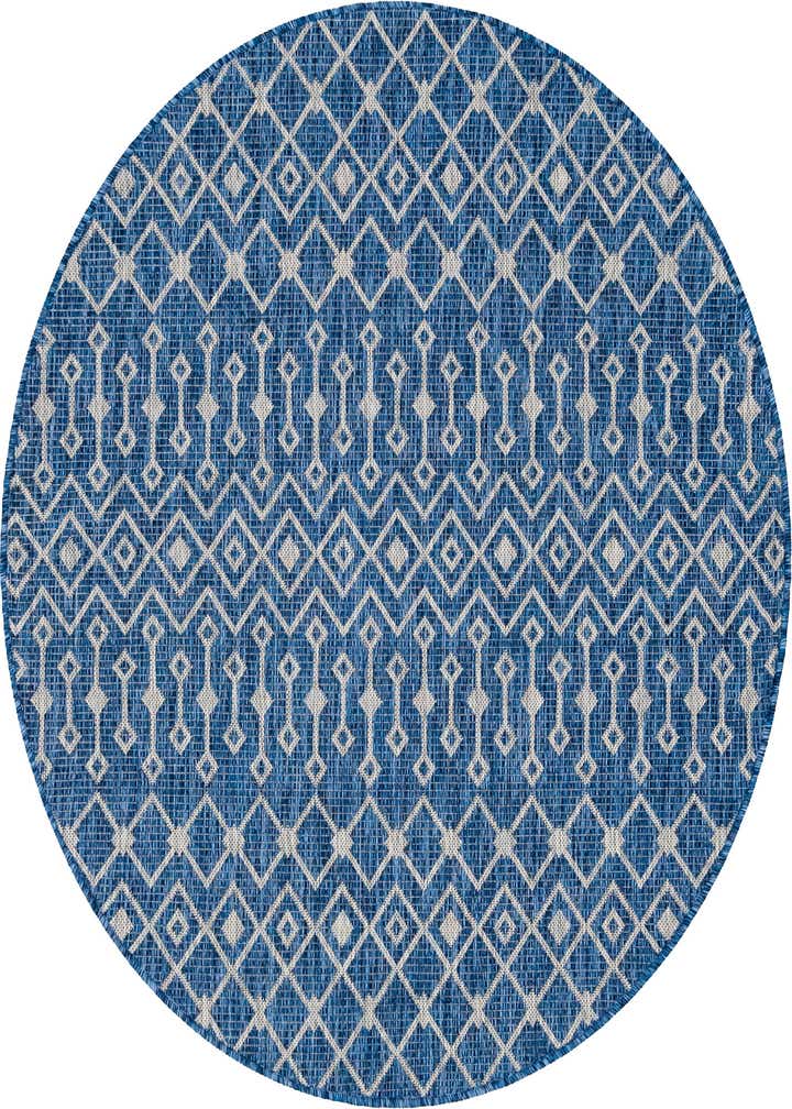 5' 3 x 5' 3 Easy-Clean Trellis Indoor / Outdoor Round Rug