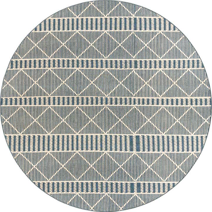 7' 10 x 7' 10 Easy-Clean Trellis Indoor / Outdoor Round Rug