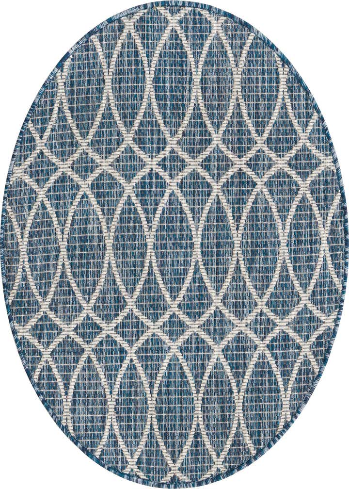 3' x 3' Easy-Clean Trellis Indoor / Outdoor Round Rug