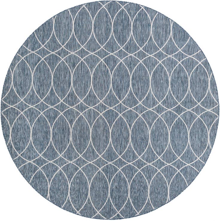 Detail image of 10' x 10' Easy-Clean Trellis Indoor / Outdoor Round Rug
