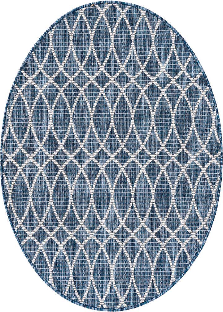 4' x 4' Easy-Clean Trellis Indoor / Outdoor Round Rug