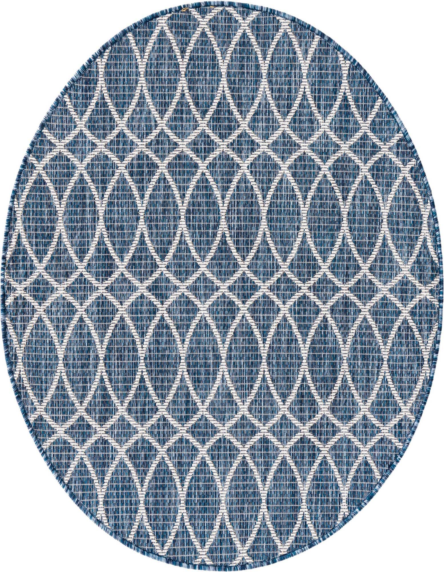4' x 4' Easy-Clean Trellis Indoor / Outdoor Round Rug
