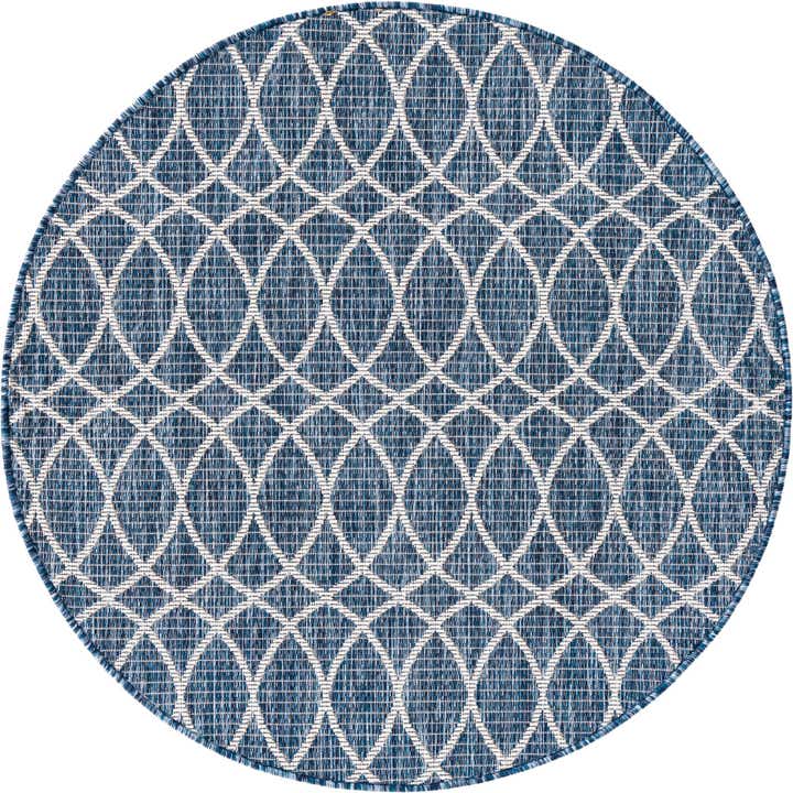 4' x 4' Easy-Clean Trellis Indoor / Outdoor Round Rug