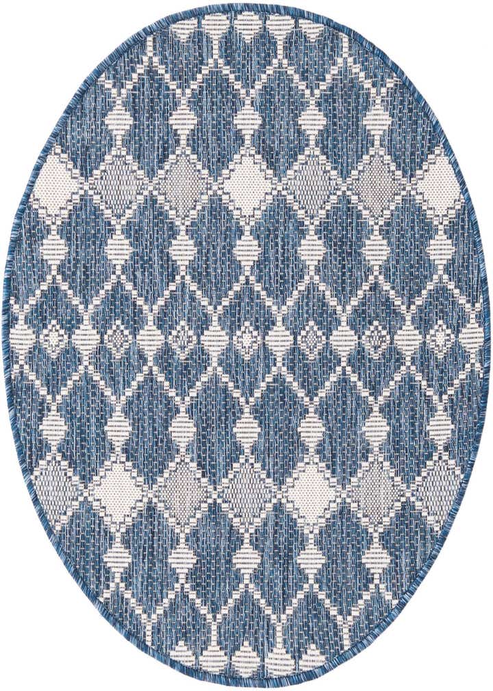 3' x 3' Easy-Clean Trellis Indoor / Outdoor Round Rug