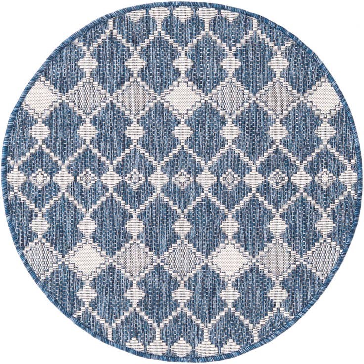Detail image of 3' x 3' Easy-Clean Trellis Indoor / Outdoor Round Rug