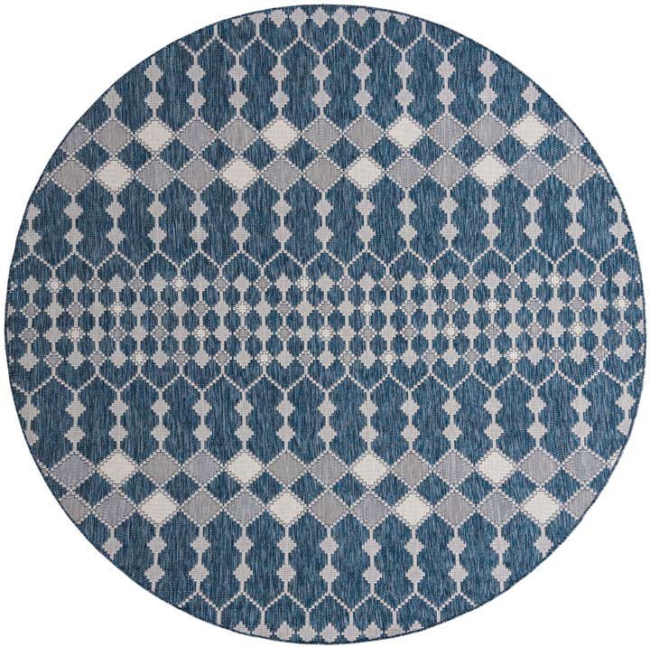 10' x 10' Easy-Clean Trellis Indoor / Outdoor Round Rug