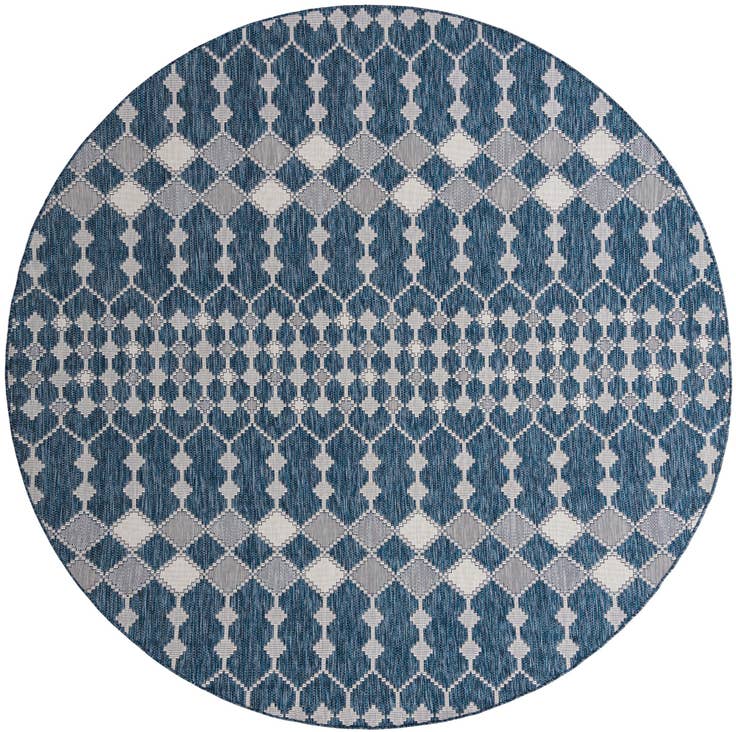 Detail image of 10' x 10' Easy-Clean Trellis Indoor / Outdoor Round Rug